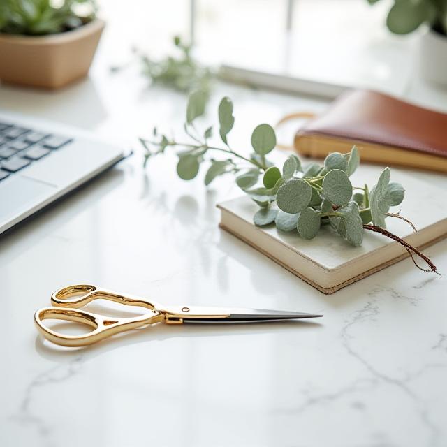 Elegant flower documentation and shears